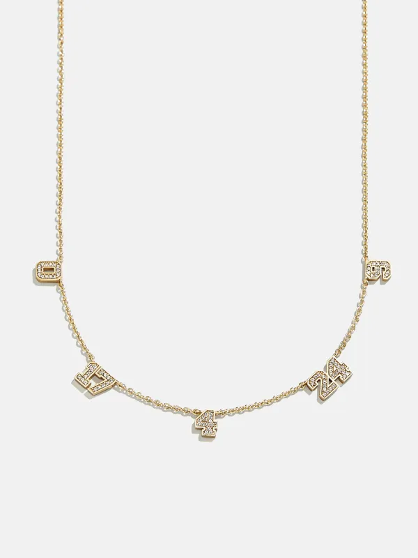 Varsity Number Custom Necklace - Five Gold Stations sold by BaubleBar