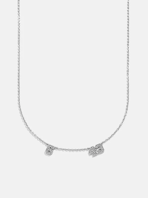 Varsity Number Custom Necklace - Two Silver Stations made by BaubleBar