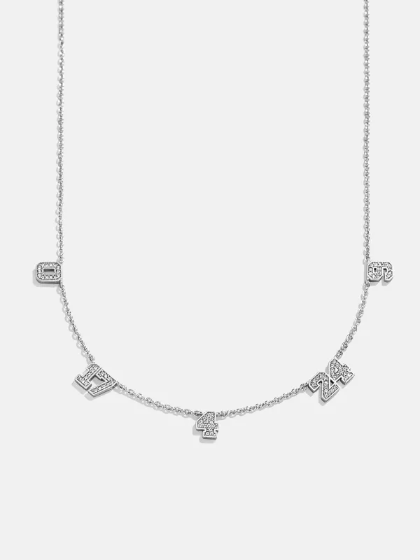 Varsity Number Custom Necklace - Five Silver Stations sold by BaubleBar
