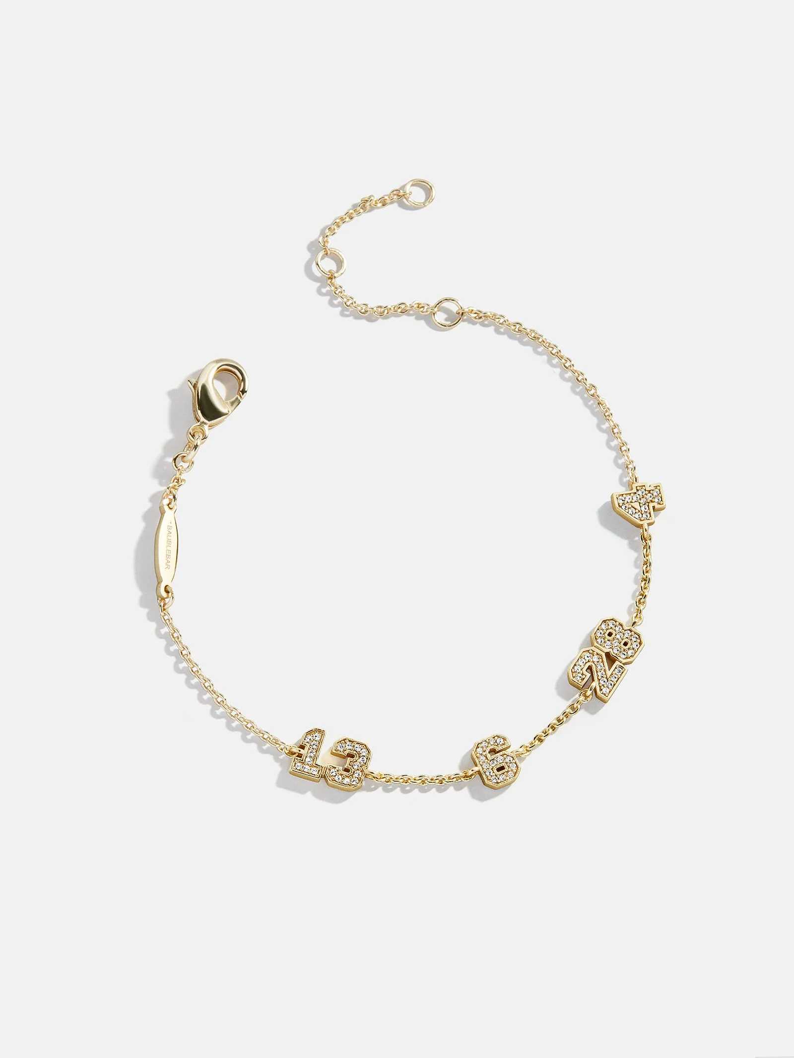 Varsity Number Custom Bracelet - Four Gold Stations sold by BaubleBar product image thumbnail 3
