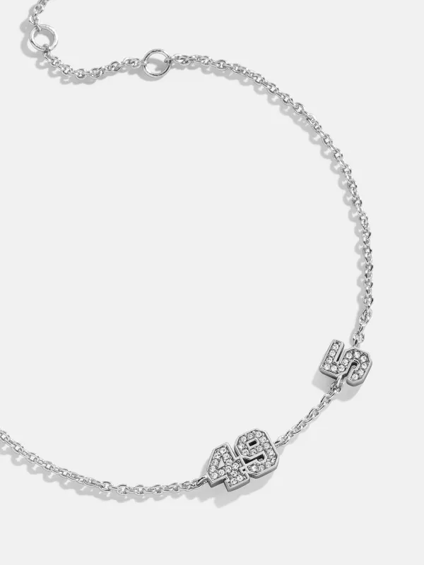 Varsity Number Custom Bracelet - Two Silver Stations sold by BaubleBar