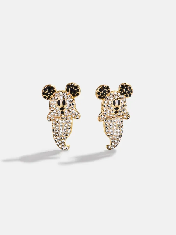 Disney Mickey Mouse Pavé Ghost Earrings - Gold/Pavé sold by BaubleBar
