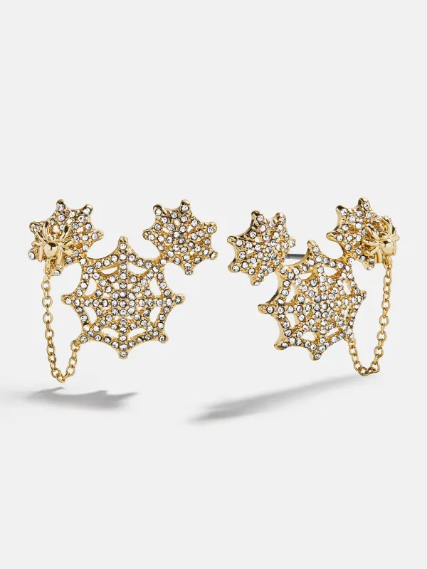 Disney Mickey Mouse Spider Web Earrings - Gold/Pavé sold by BaubleBar
