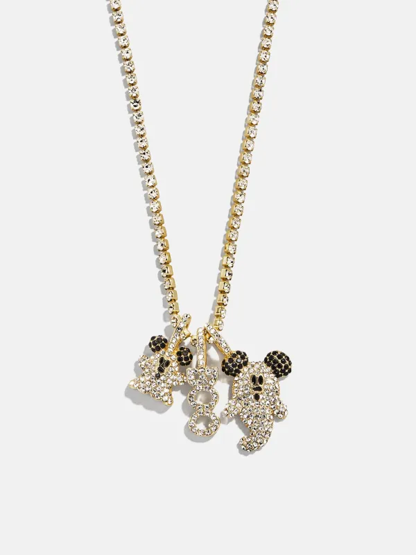 Disney Mickey Mouse Ghost Charm Necklace - Gold/Pavé made by BaubleBar