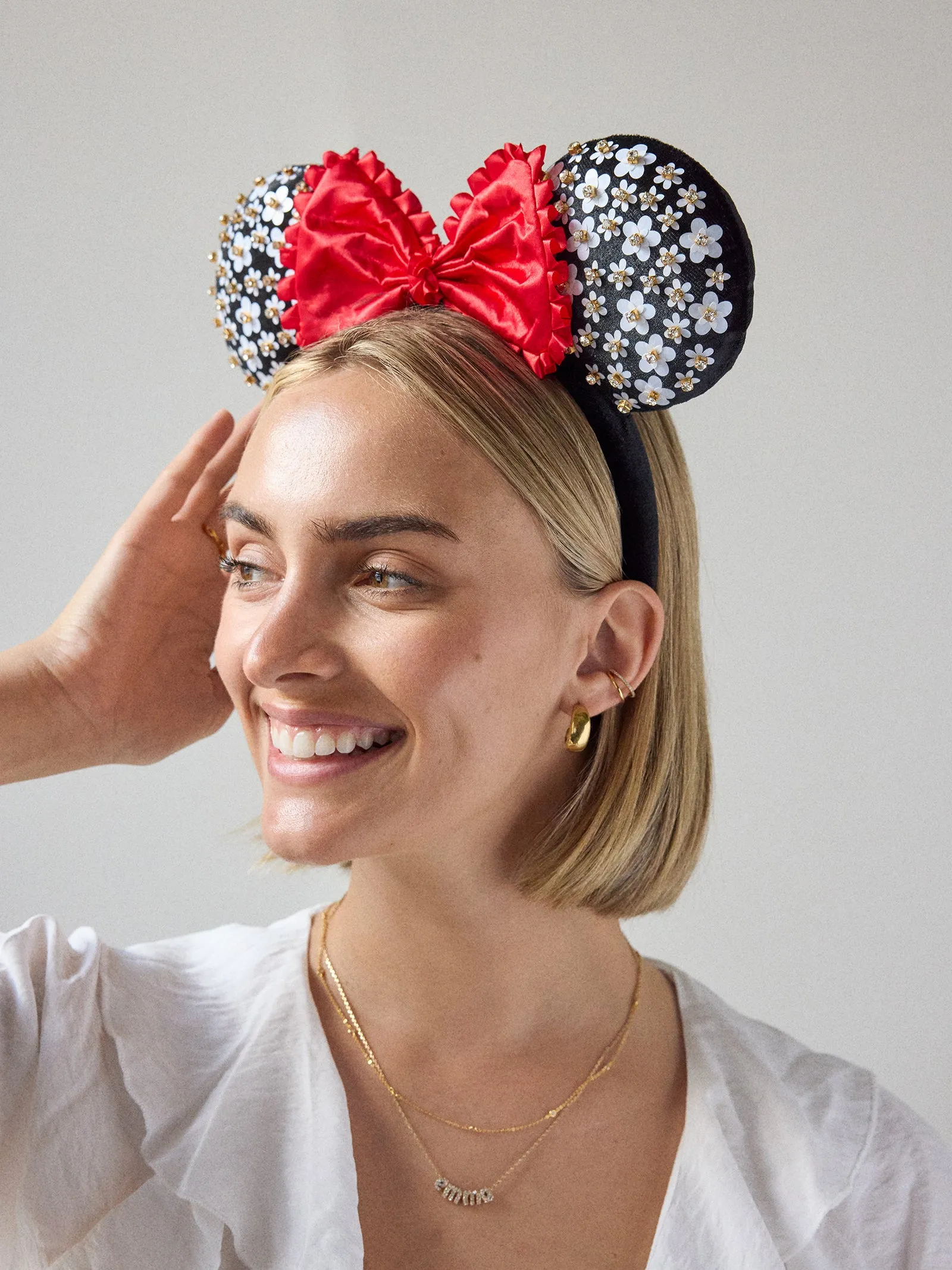 Disney Minnie Mouse White Floral Ears Headband - Minnie Mouse White Floral Ears sold by BaubleBar product image thumbnail 2