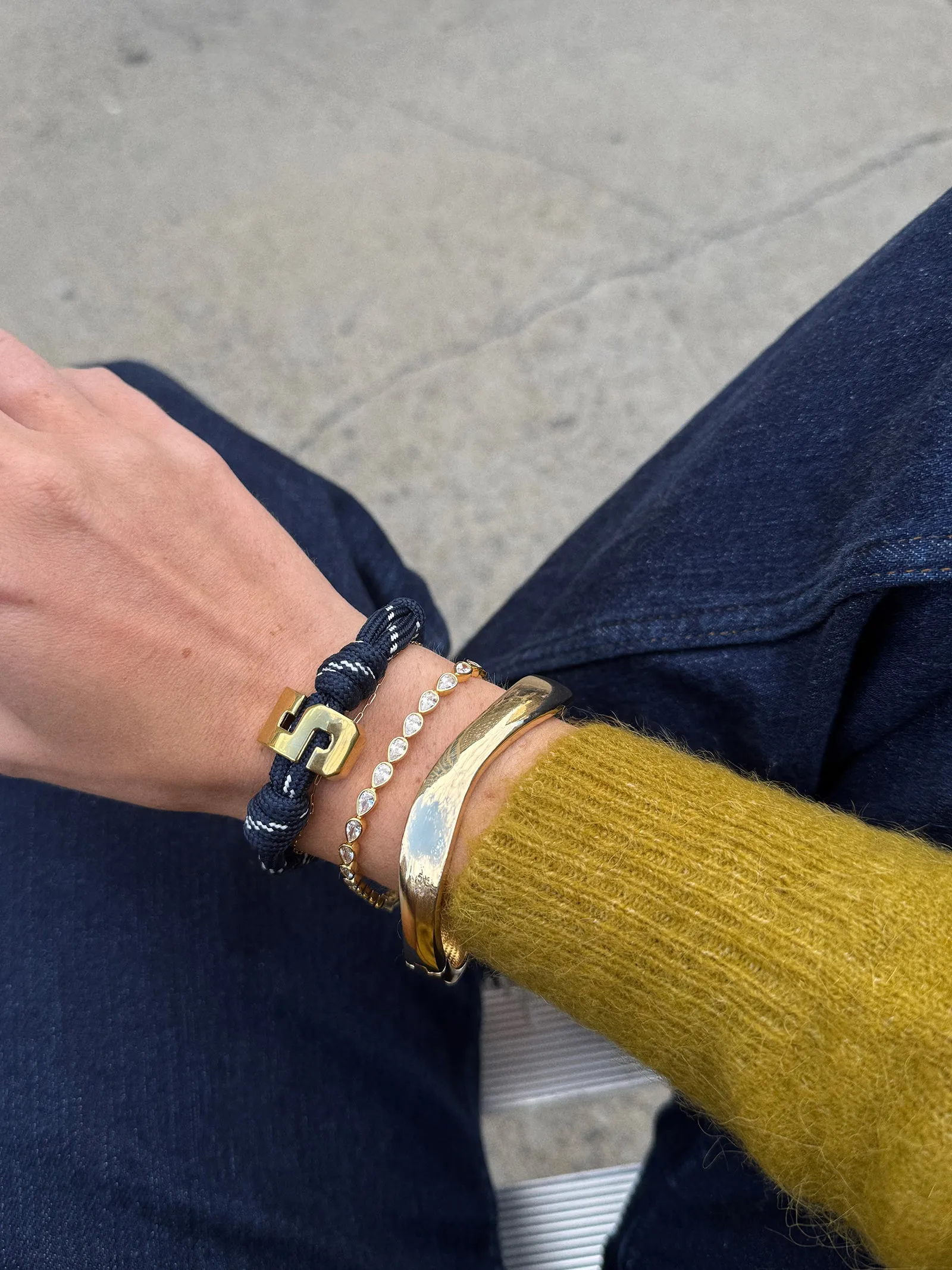 Knotty Varsity Number Custom Bracelet - Navy Double Digit sold by BaubleBar product image thumbnail 2