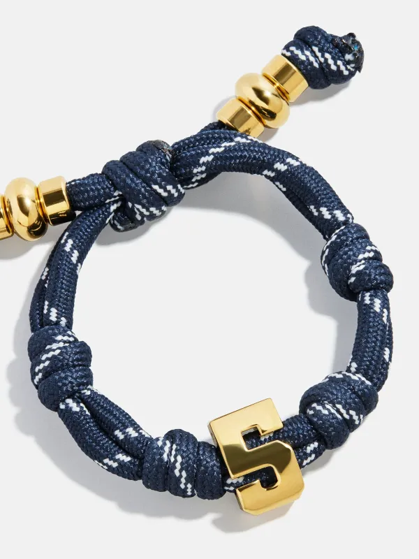 Knotty Varsity Number Custom Bracelet - Navy Single Digit sold by BaubleBar