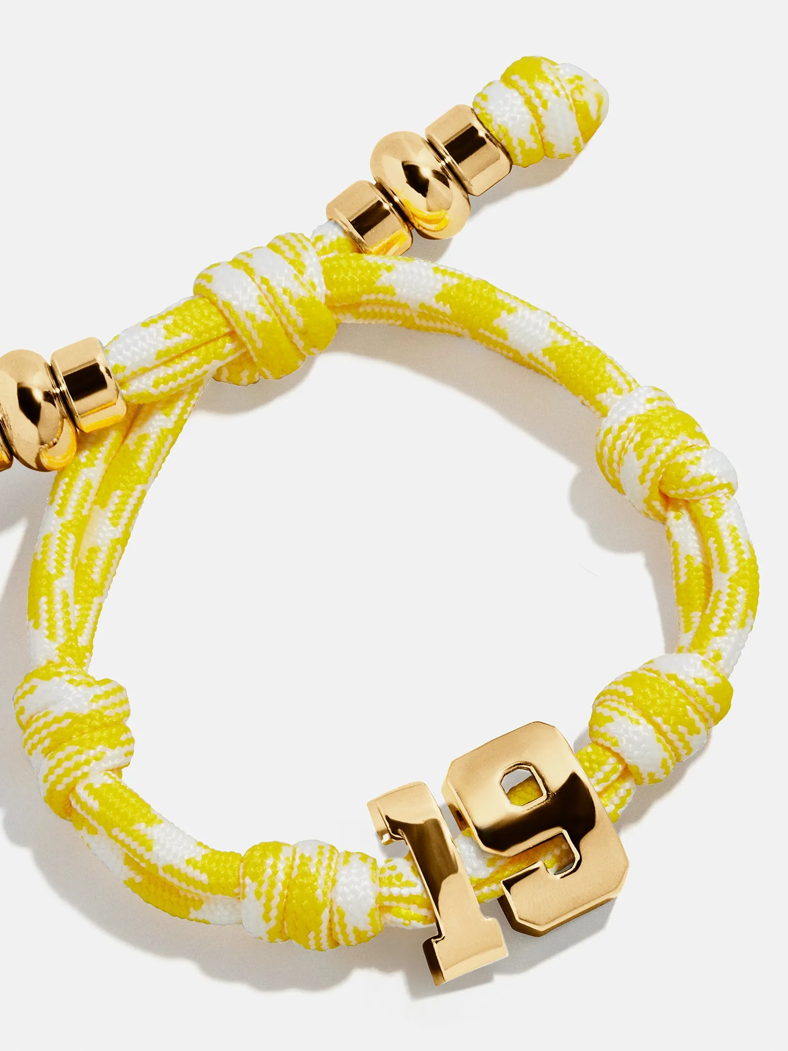 Knotty Varsity Number Custom Bracelet - Bright Yellow Double Digit sold by BaubleBar