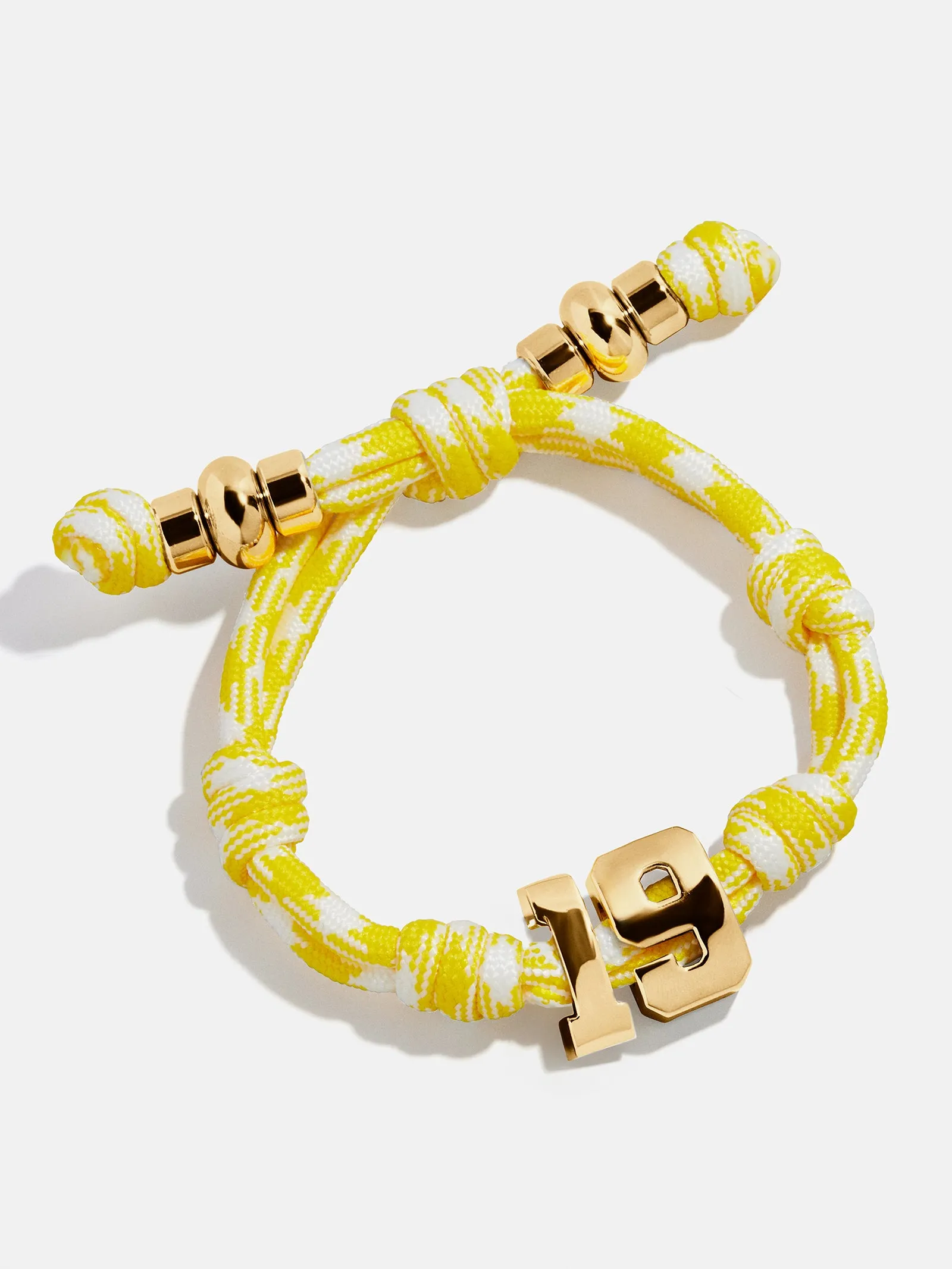 Knotty Varsity Number Custom Bracelet - Bright Yellow Double Digit sold by BaubleBar product image thumbnail 3