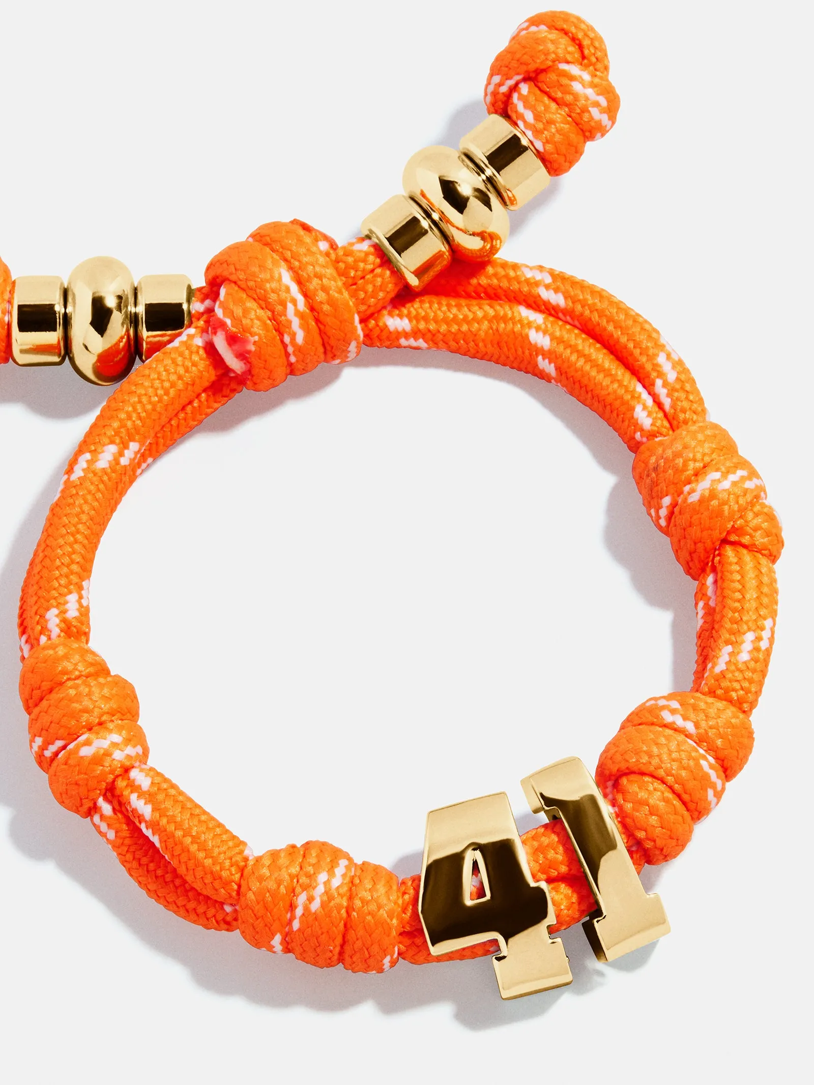Knotty Varsity Number Custom Bracelet - Tangerine Double Digit sold by BaubleBar