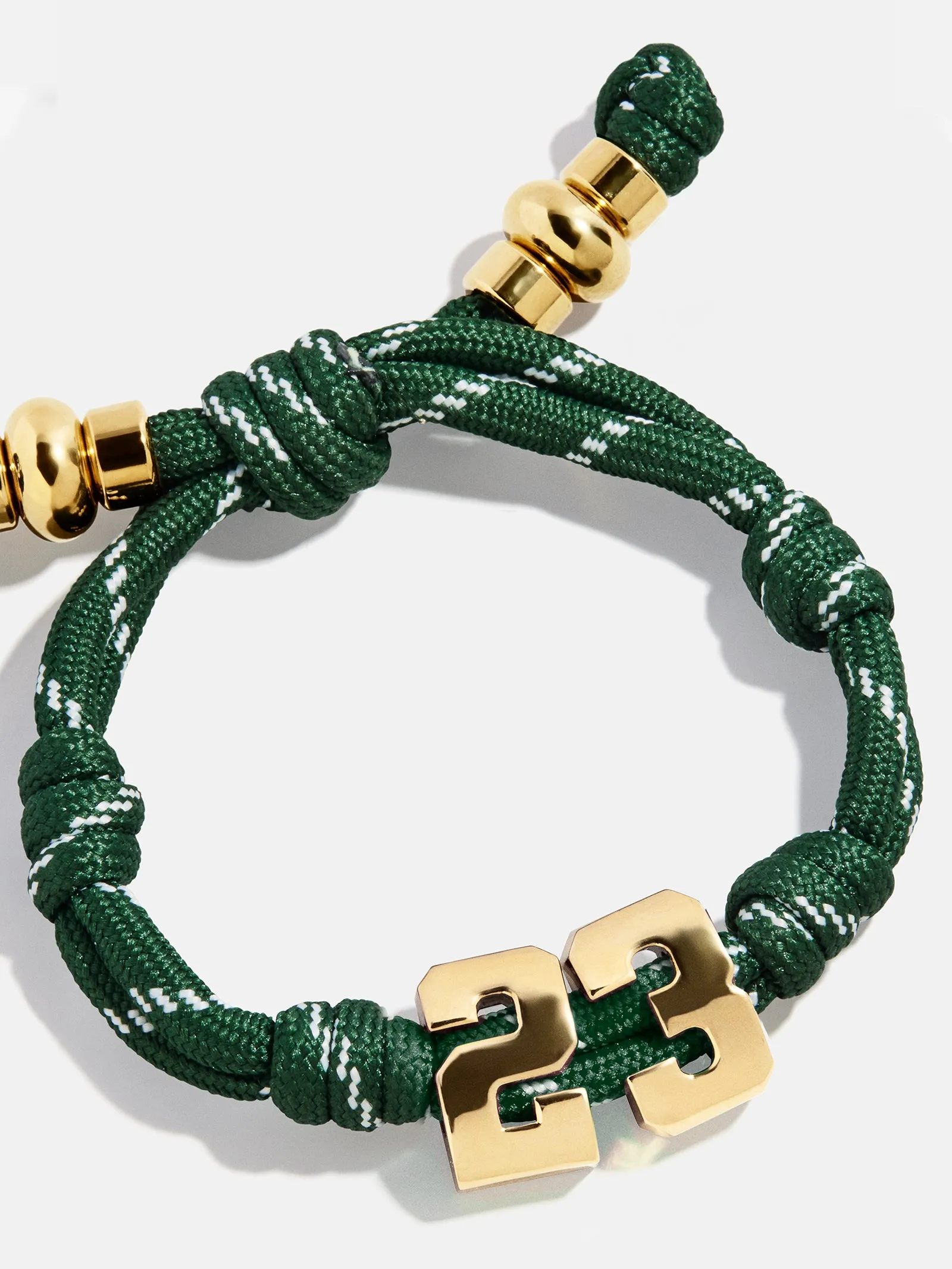 Knotty Varsity Number Custom Bracelet - Dark Green Double Digit sold by BaubleBar