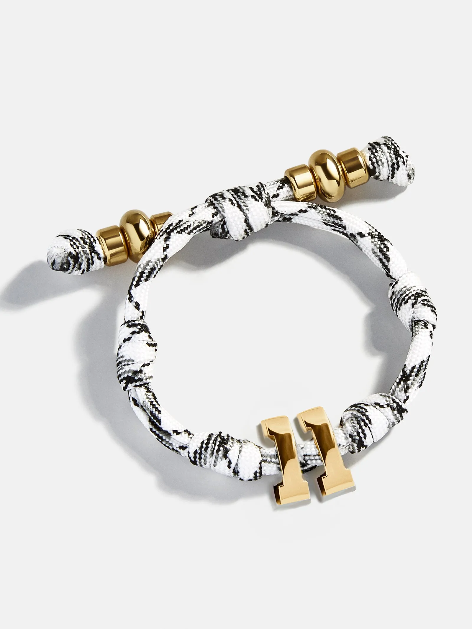 Knotty Varsity Number Custom Bracelet - Onyx/White Double Digit sold by BaubleBar product image thumbnail 3