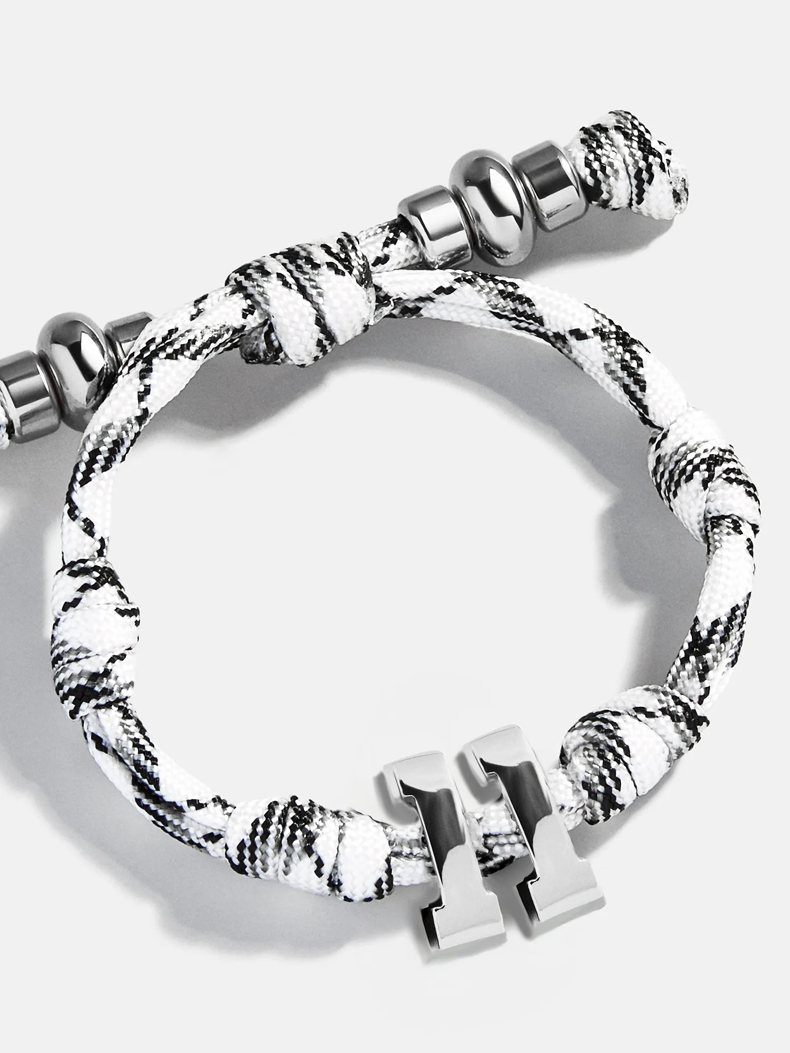 Knotty Varsity Number Custom Bracelet - Onyx/White Double Digit sold by BaubleBar product image thumbnail 4