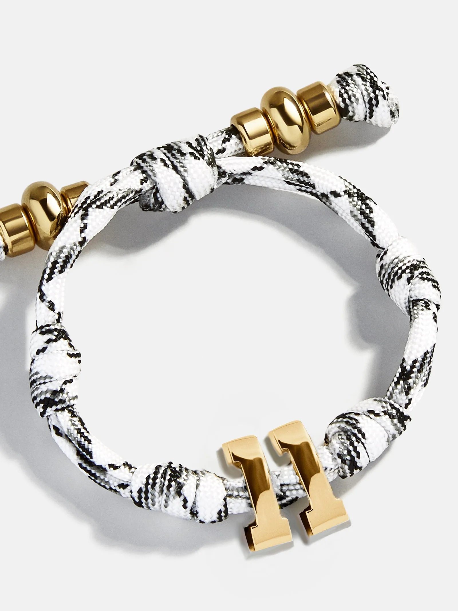 Knotty Varsity Number Custom Bracelet - Onyx/White Double Digit sold by BaubleBar