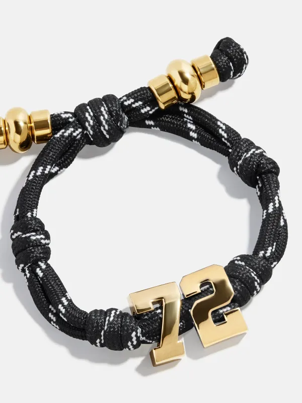 Knotty Varsity Number Custom Bracelet - Onyx Double Digit sold by BaubleBar