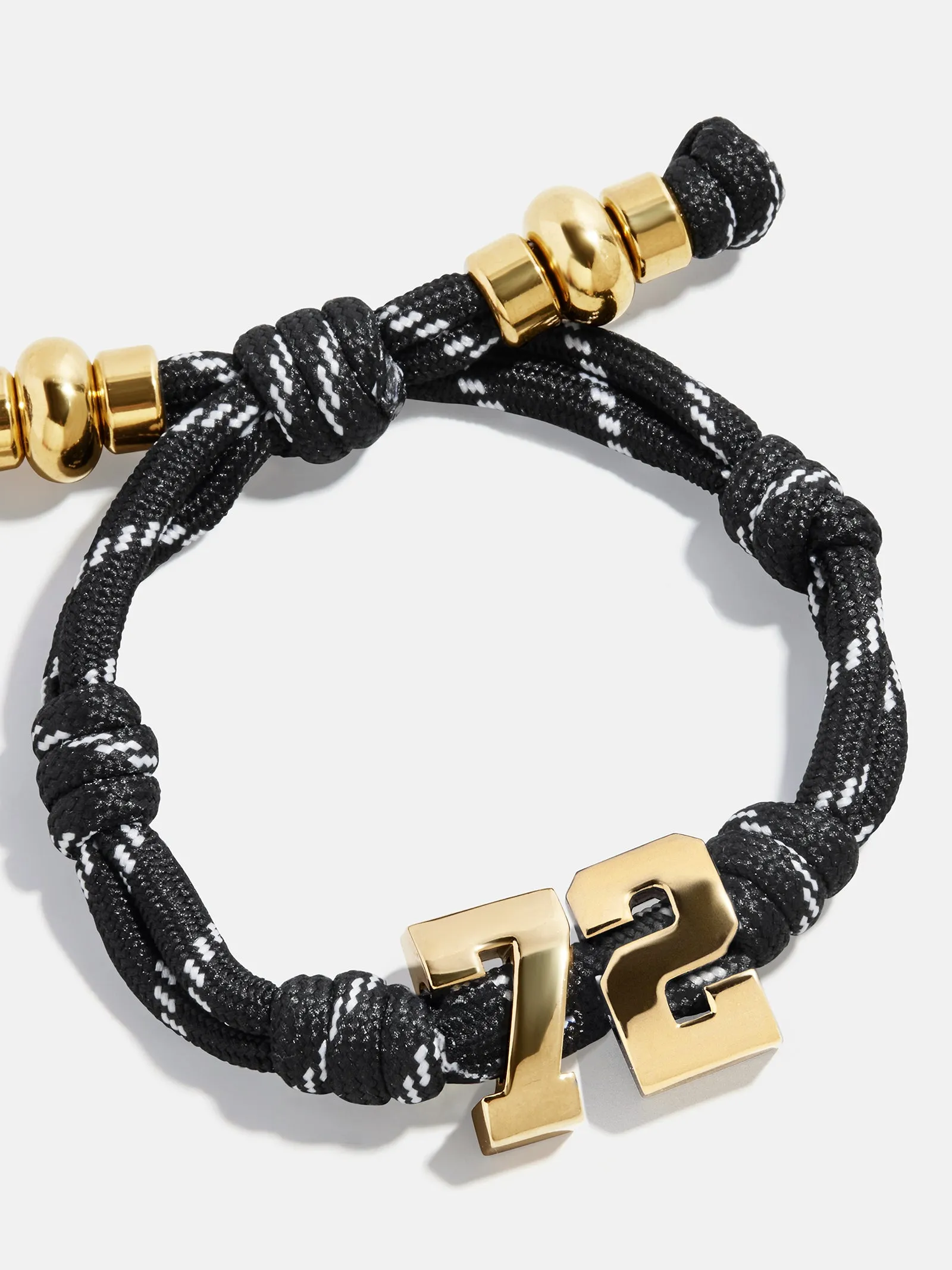 Knotty Varsity Number Custom Bracelet - Onyx Double Digit sold by BaubleBar