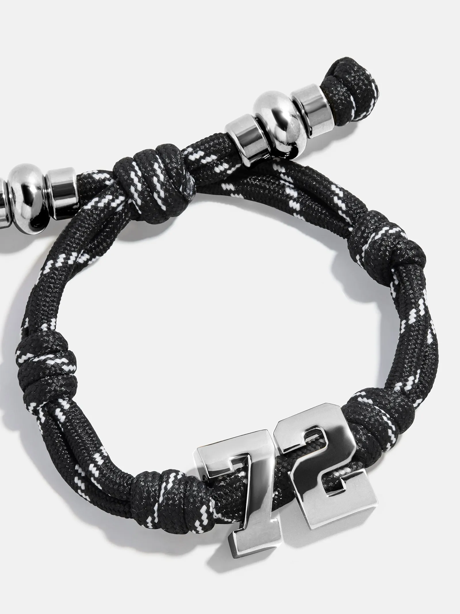 Knotty Varsity Number Custom Bracelet - Onyx Double Digit sold by BaubleBar product image thumbnail 4