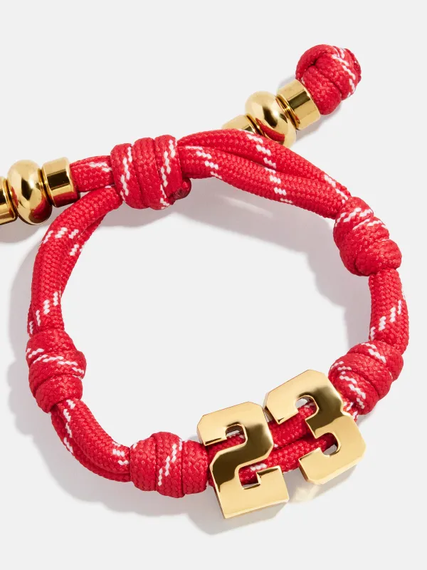 Knotty Varsity Number Custom Bracelet - Cherry Red Double Digit sold by BaubleBar