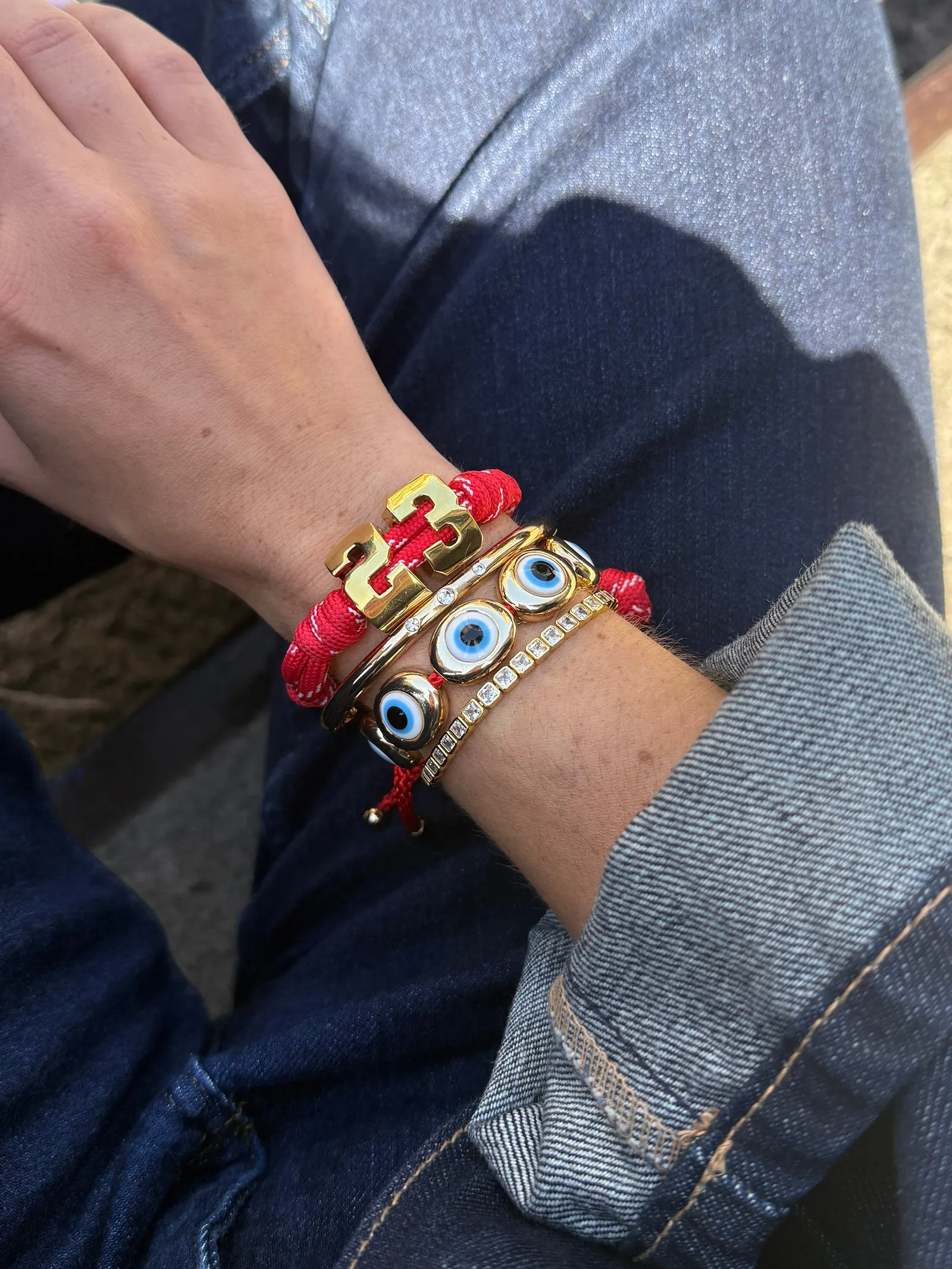 Knotty Varsity Number Custom Bracelet - Cherry Red Single Digit sold by BaubleBar product image thumbnail 2