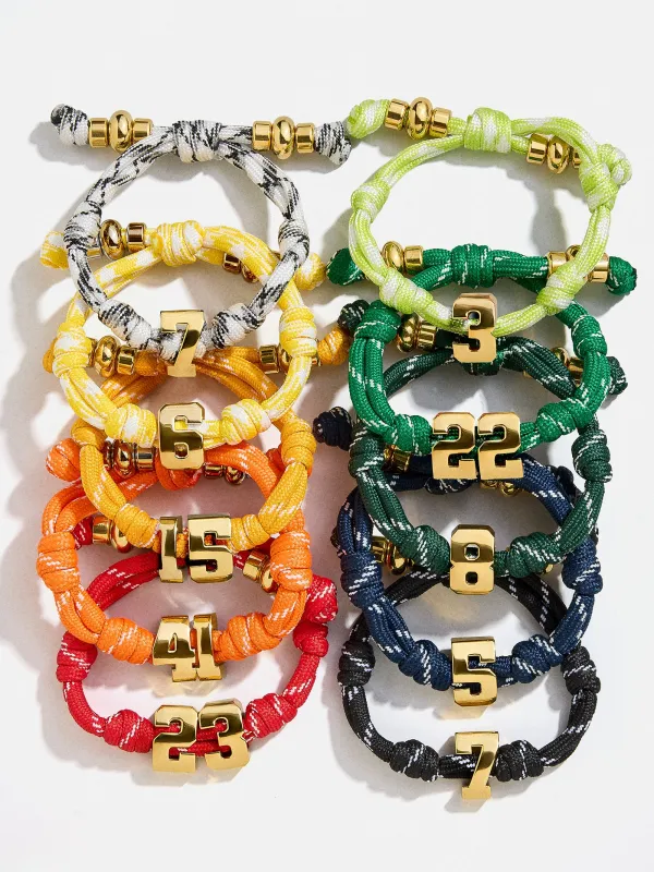 Knotty Varsity Number Custom Bracelet - Cherry Red Single Digit sold by BaubleBar