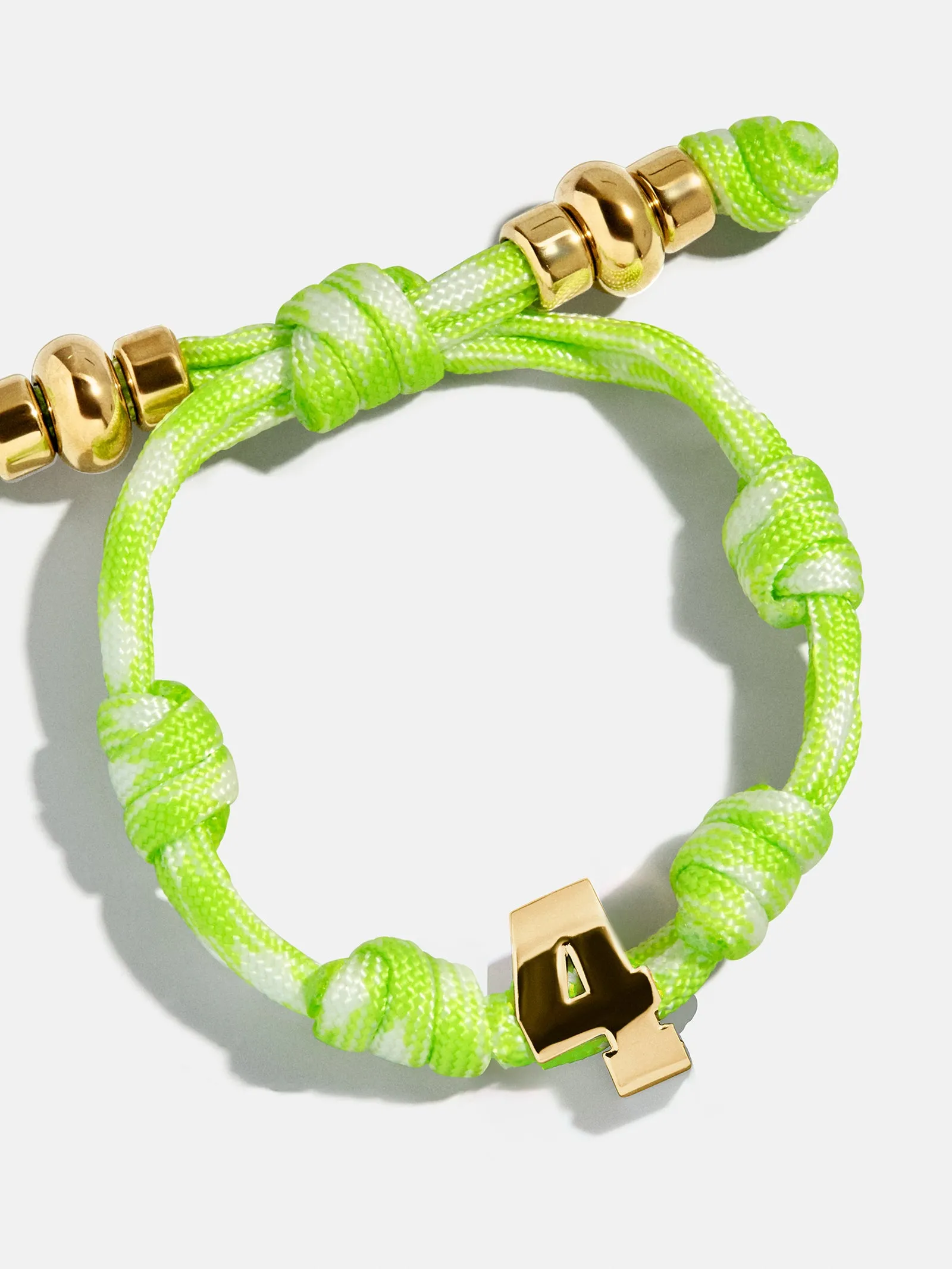 Knotty Varsity Number Custom Bracelet - Lime Green Single Digit sold by BaubleBar