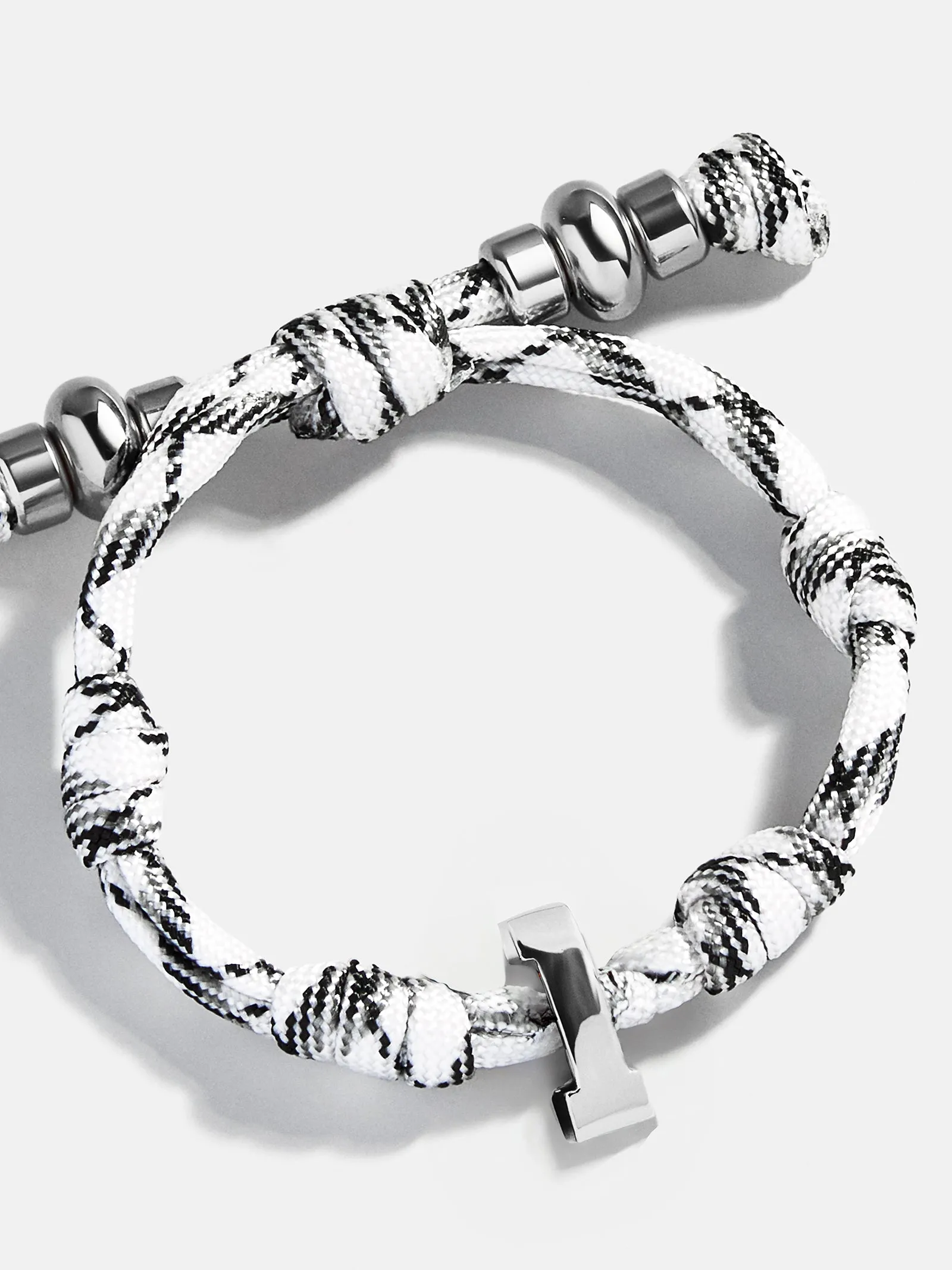 Knotty Varsity Number Custom Bracelet - Onyx/White Single Digit sold by BaubleBar product image thumbnail 4