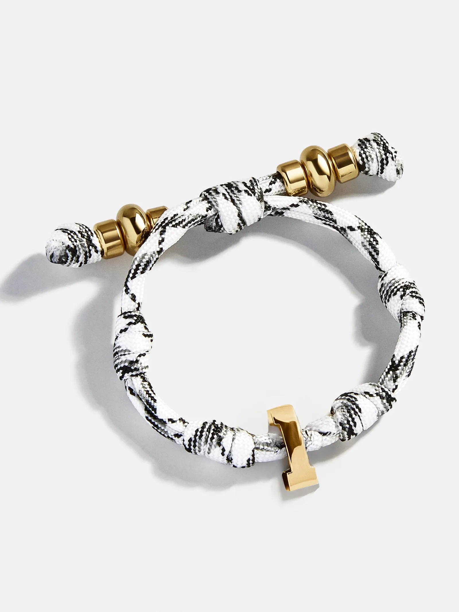 Knotty Varsity Number Custom Bracelet - Onyx/White Single Digit sold by BaubleBar product image thumbnail 3