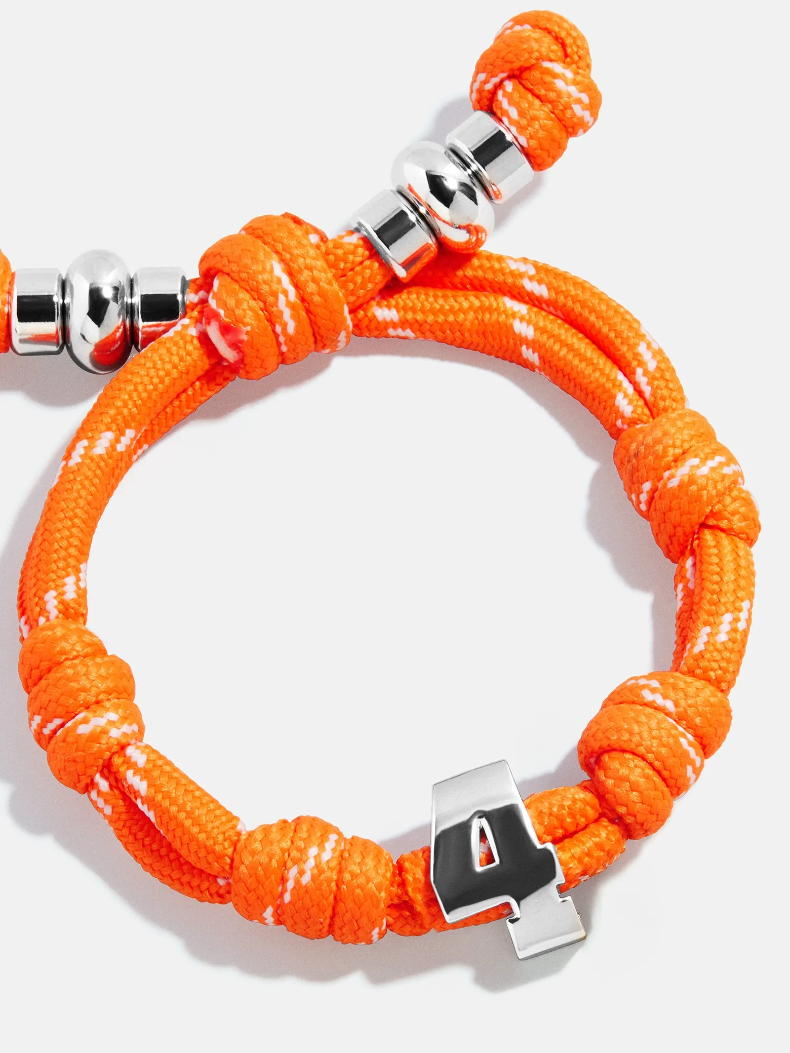 Knotty Varsity Number Custom Bracelet - Tangerine Single Digit sold by BaubleBar product image thumbnail 4