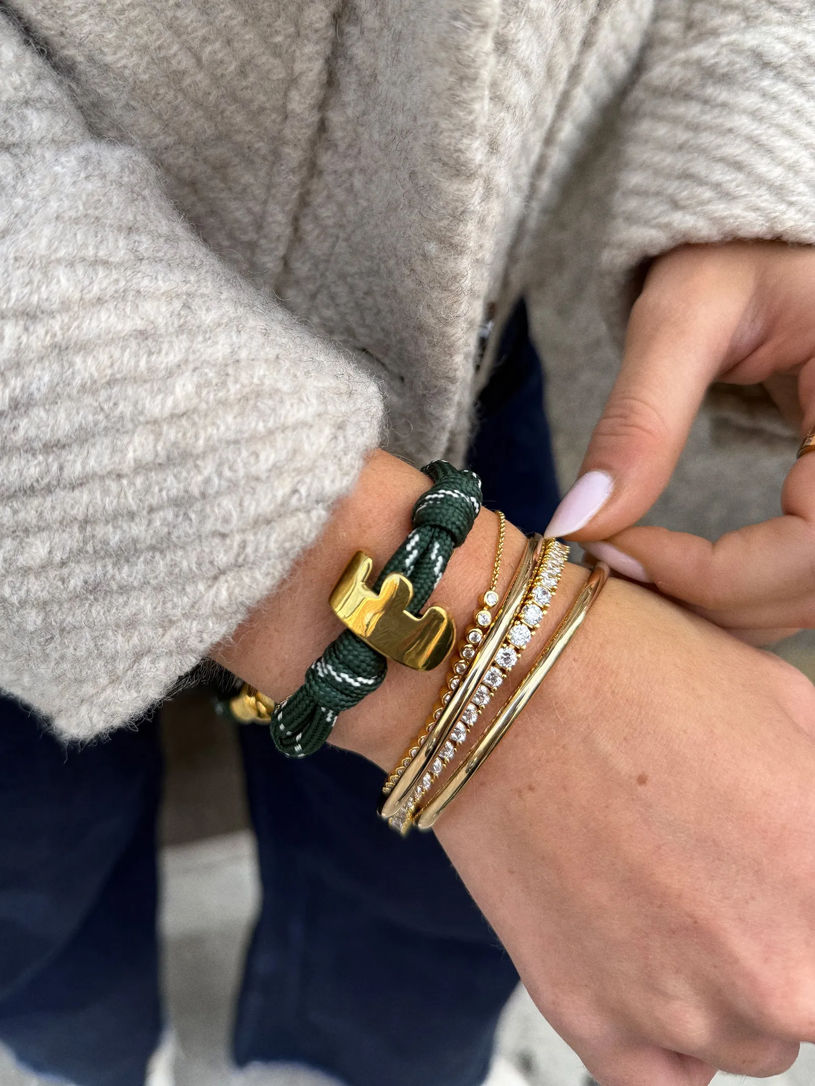 Knotty Initial Custom Bracelet - Dark Green sold by BaubleBar product image thumbnail 2