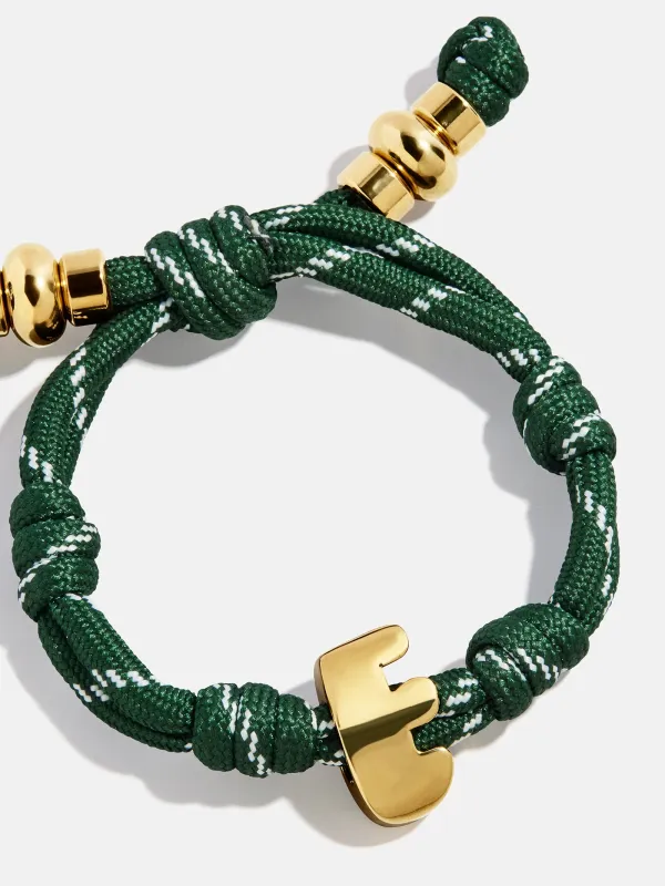 Knotty Initial Custom Bracelet - Dark Green sold by BaubleBar