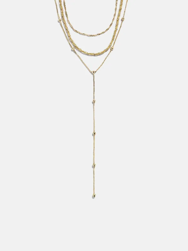 Carina Lariat Layered Necklace - Gold sold by BaubleBar