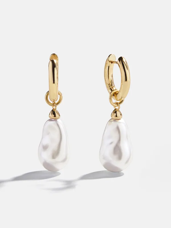 Teagan Pearl Earrings - Gold/Pearl sold by BaubleBar