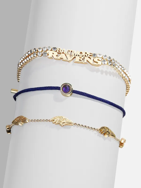 NFL Bracelet Set - Baltimore Ravens sold by BaubleBar