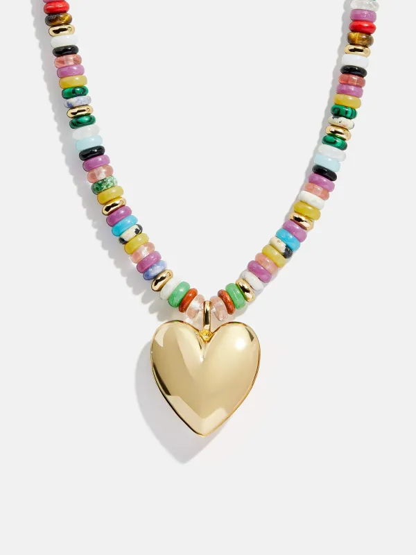 Millie Bubble Heart Necklace - Gold/Multi made by BaubleBar