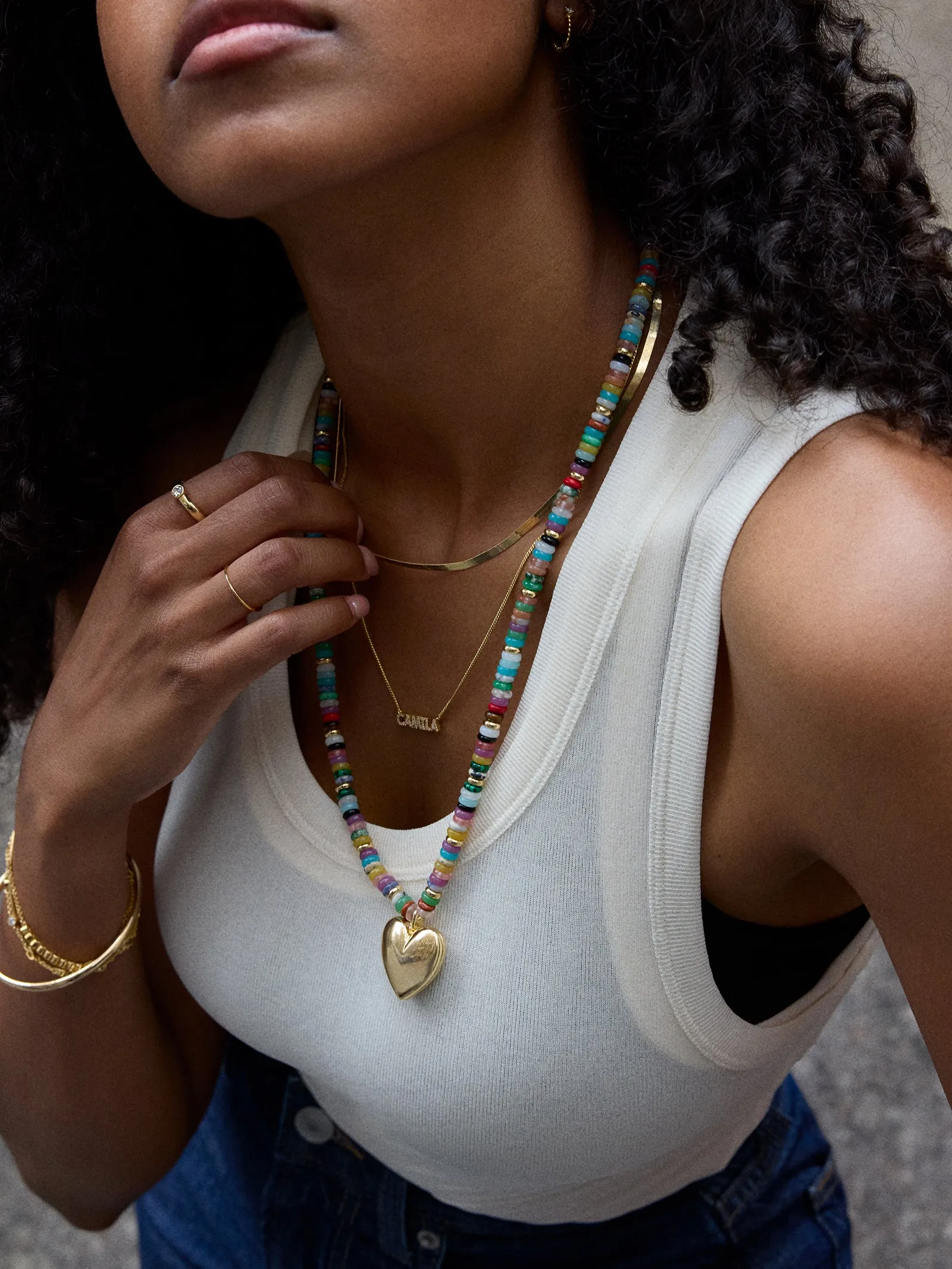 Millie Bubble Heart Necklace - Gold/Multi sold by BaubleBar product image thumbnail 2