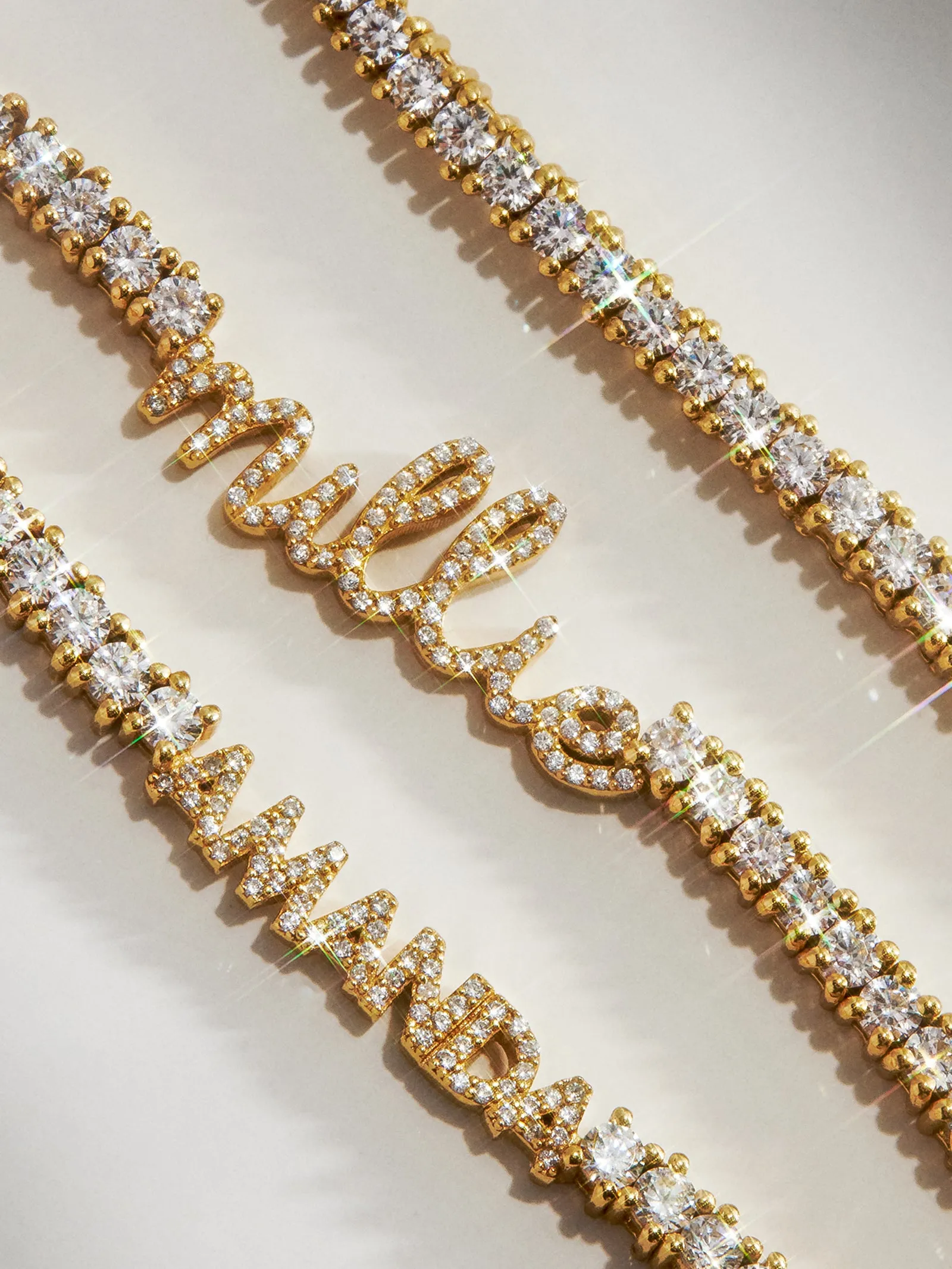 Billie 14K Gold Tennis Custom Nameplate Necklace - Block sold by BaubleBar product image thumbnail 4