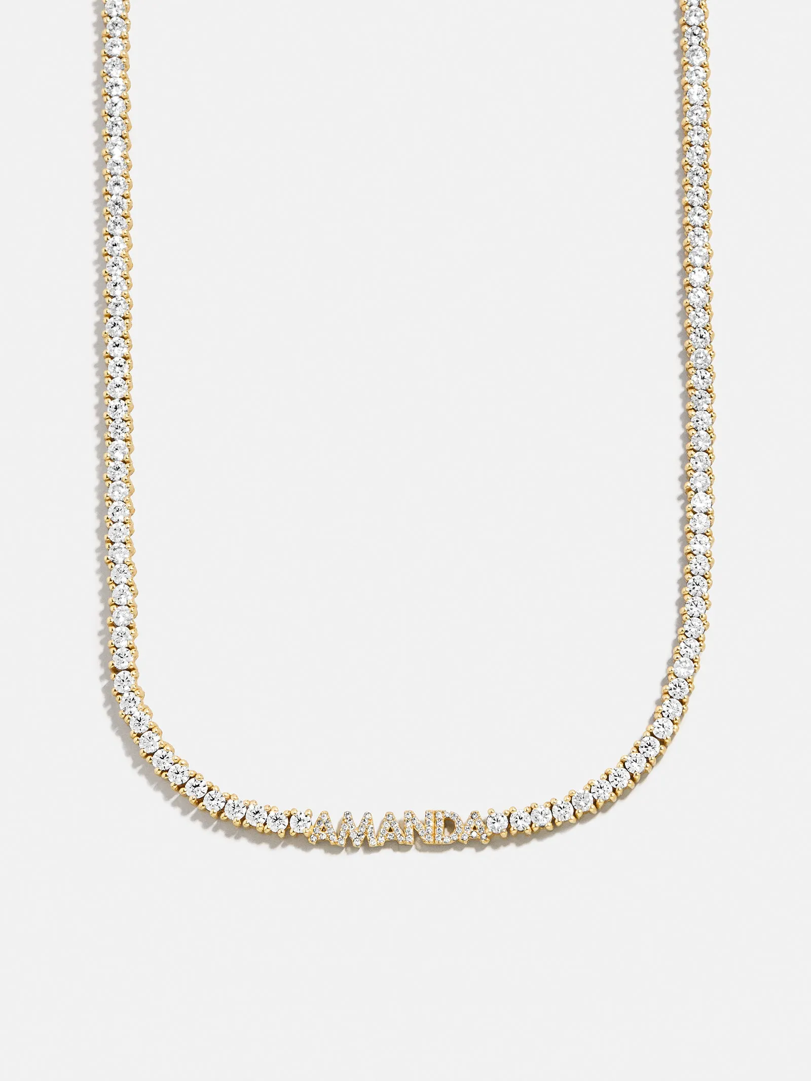 Billie 14K Gold Tennis Custom Nameplate Necklace - Block sold by BaubleBar