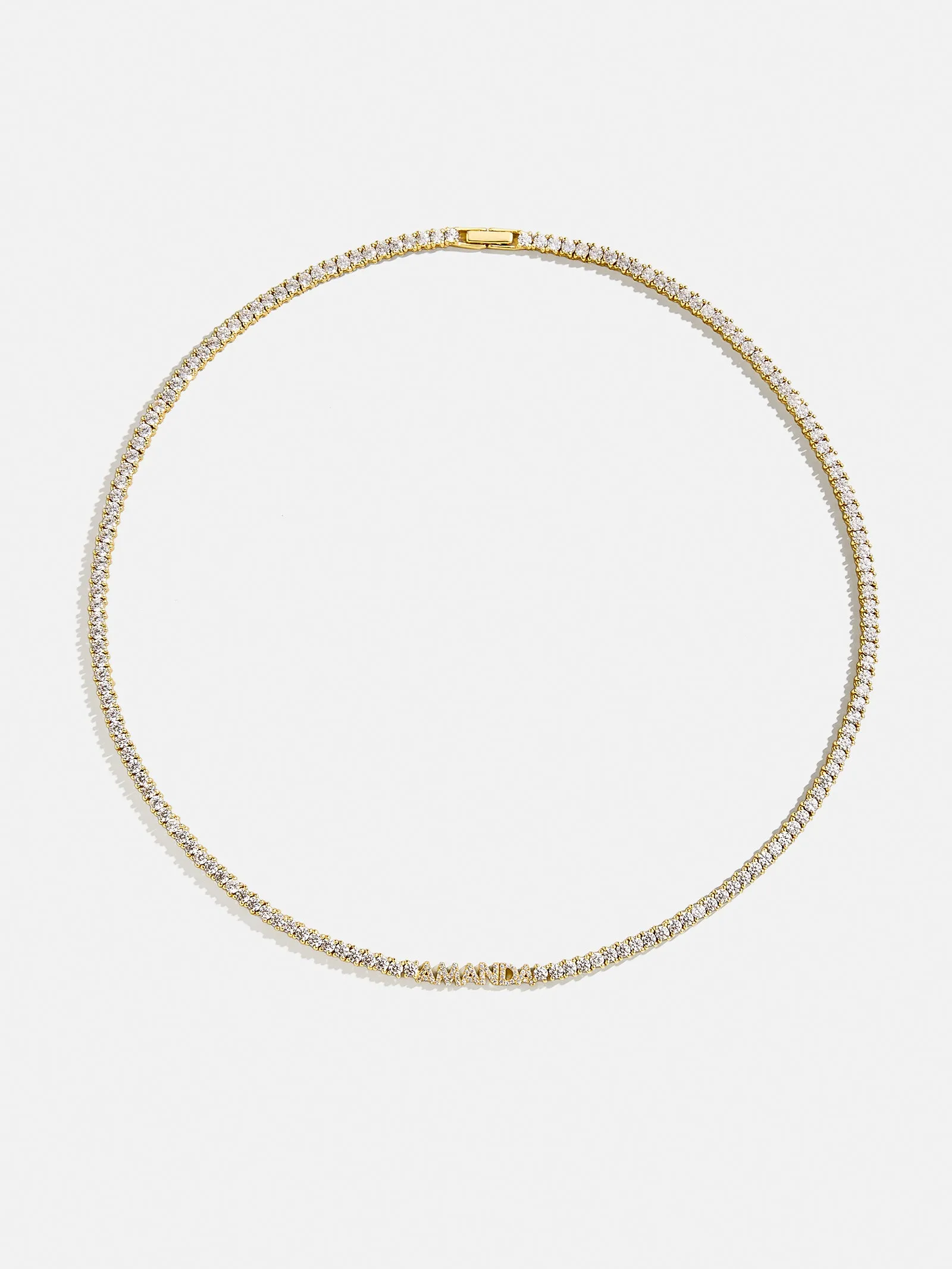 Billie 14K Gold Tennis Custom Nameplate Necklace - Block sold by BaubleBar product image thumbnail 3