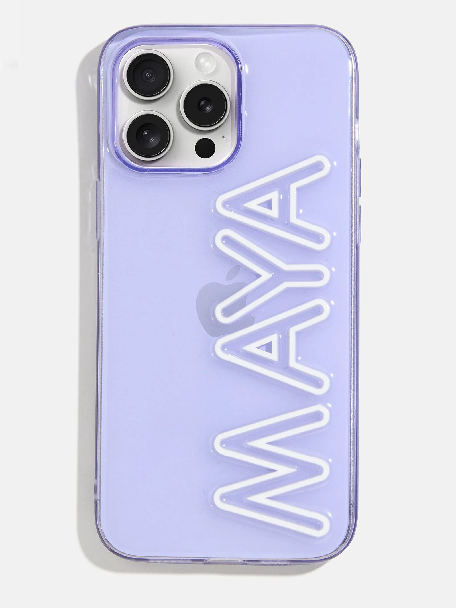 Fine Line Custom iPhone Case - Transparent Purple/White sold by BaubleBar