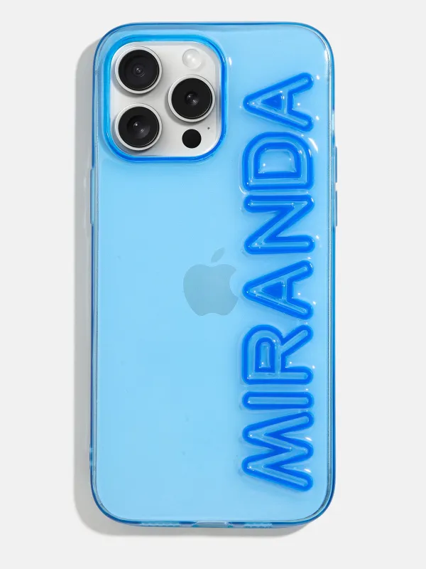 Fine Line Custom iPhone Case - Transparent Blue/Dark Blue sold by BaubleBar