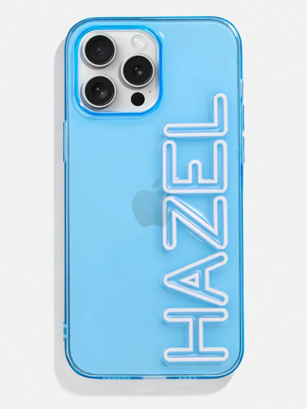 Fine Line Custom iPhone Case - Transparent Sky Blue/White sold by BaubleBar