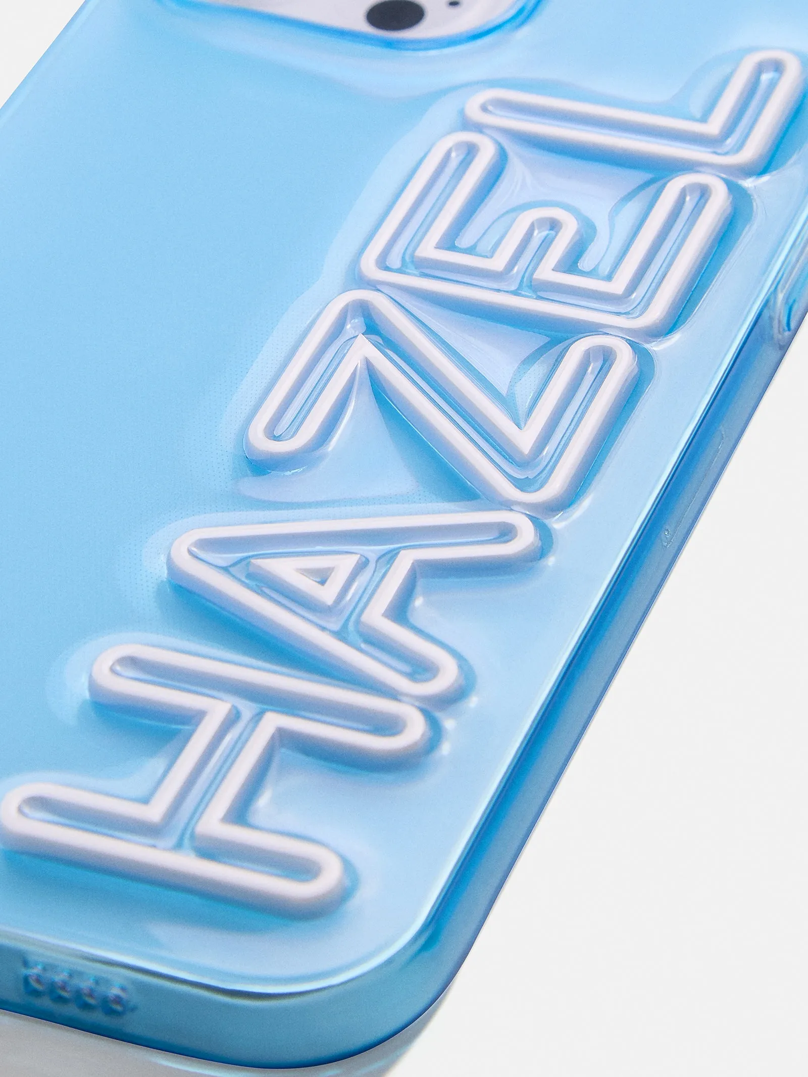 Fine Line Custom iPhone Case - Transparent Blue/White sold by BaubleBar product image thumbnail 2