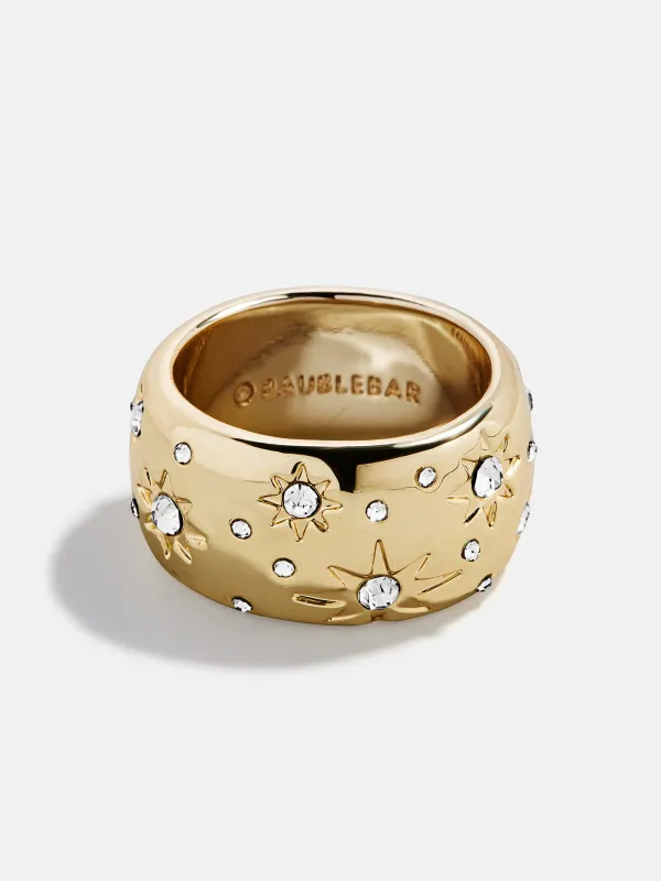 Lyra Celestial Bubble Ring - Gold/Pavé sold by BaubleBar