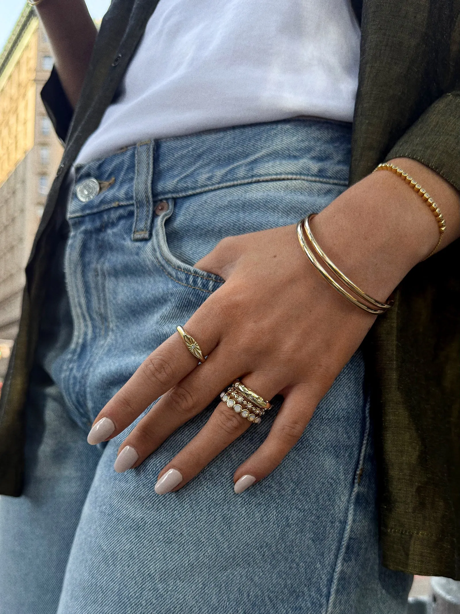 Star Power Celestial Ring Set - Gold/Pavé sold by BaubleBar product image thumbnail 2