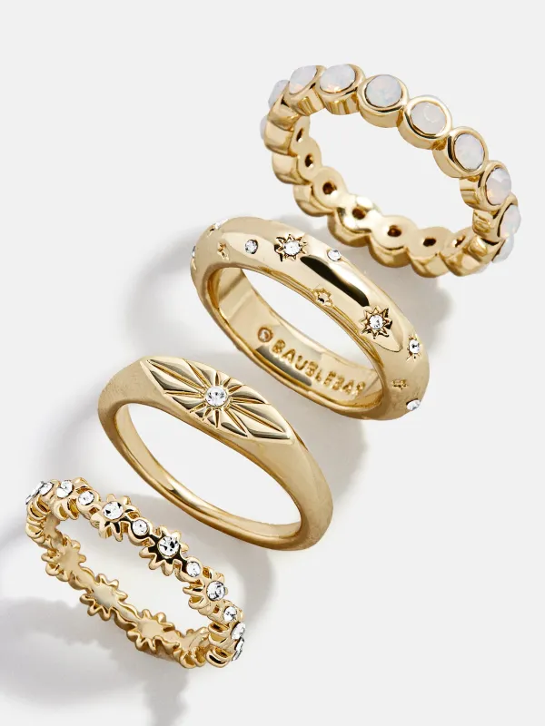 Star Power Celestial Ring Set - Gold/Pavé sold by BaubleBar