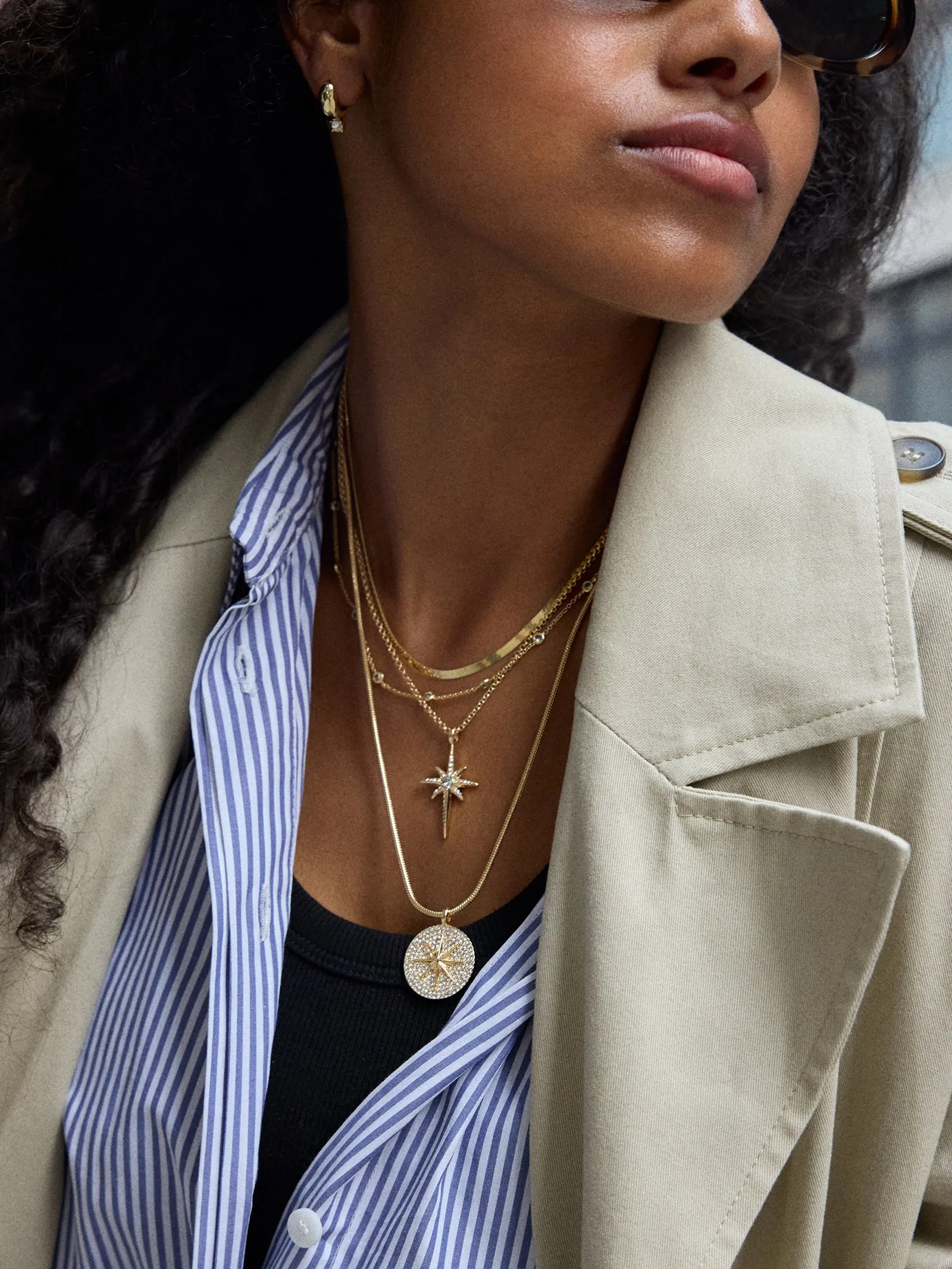 Lyra Celestial Layered Necklace - Gold/Pavé sold by BaubleBar product image thumbnail 2