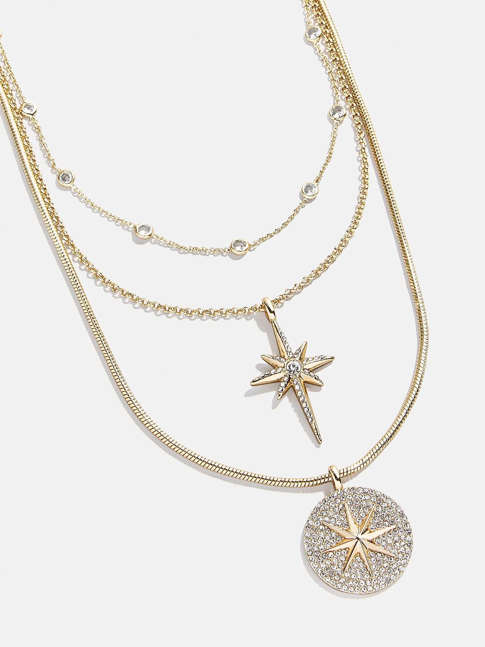 Lyra Celestial Layered Necklace - Gold/Pavé sold by BaubleBar product image thumbnail 4
