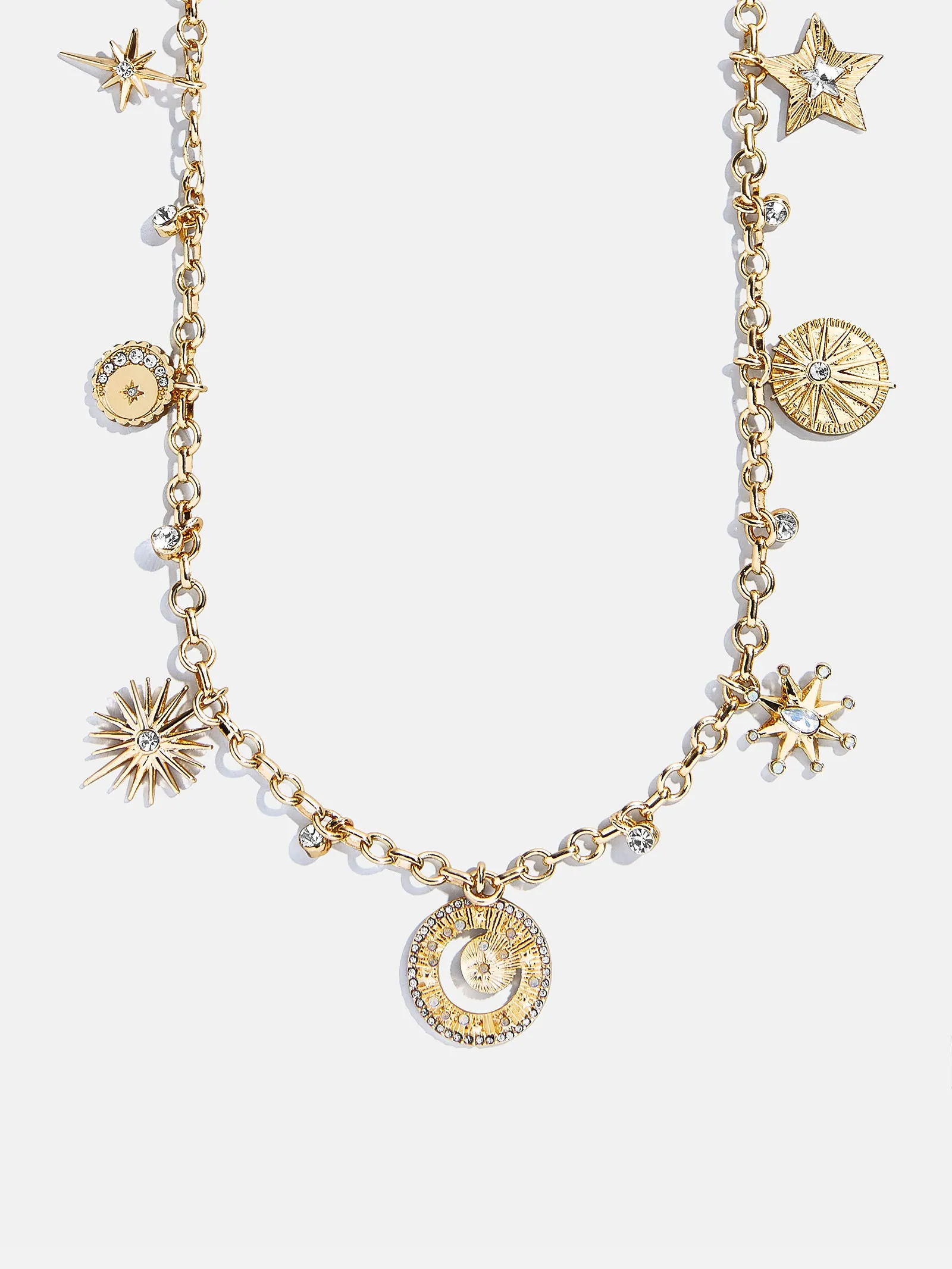 Star Power Celestial Charm Necklace - Gold/Pavé sold by BaubleBar