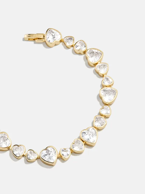 Zadie Heart Tennis Bracelet - Gold/Pavé sold by BaubleBar