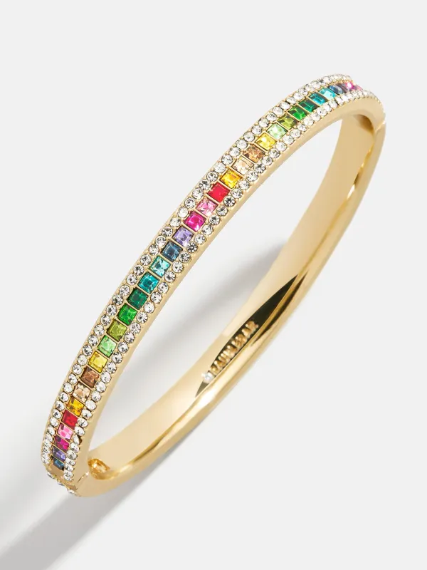 Helena Crystal Hinge Bangle - Gold/Multi sold by BaubleBar
